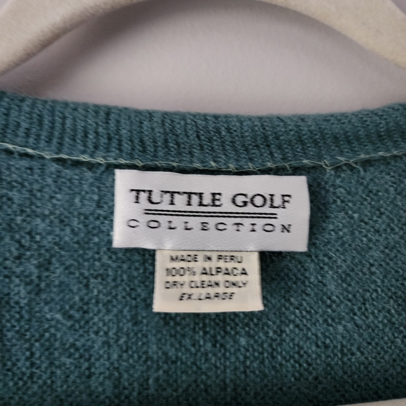 Tuttle Golf 100% Alpaca Sage Green Front Buttons Cardigan Size XL - Picture 9 of 9